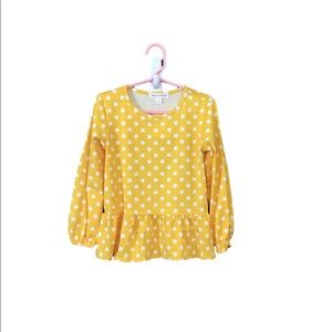Crown of Hearts Yellow Dot Peplum Top